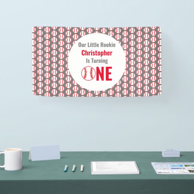 Little Rookie Baseball 1st Birthday Banner (Tradeshow)