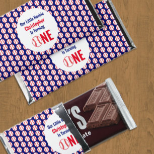 Little Rookie Baseball 1st Birthday Hershey Bar Favors