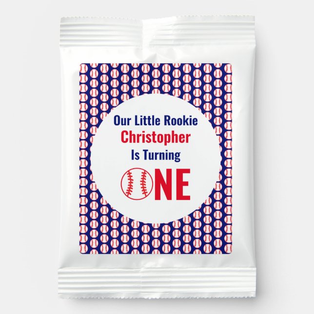 Little Rookie Baseball 1st Birthday Lemonade Drink Mix (Front)