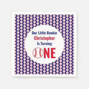 Little Rookie Baseball 1st Birthday Napkins