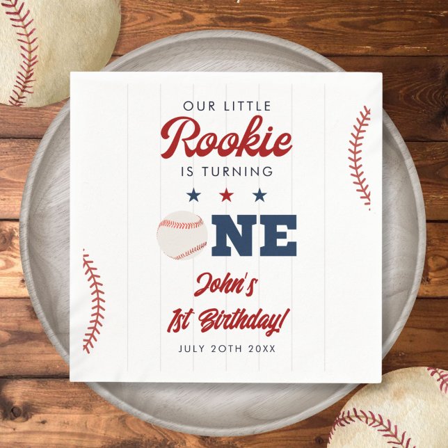 Little Rookie Baseball 1st Birthday Napkins (Little Rookie Baseball 1st Birthday Napkins)