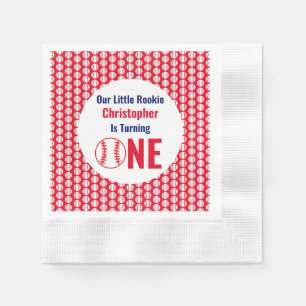 Little Rookie Baseball 1st Birthday Napkins
