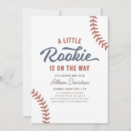 Little Rookie Baseball Baby Shower Invitation | Zazzle