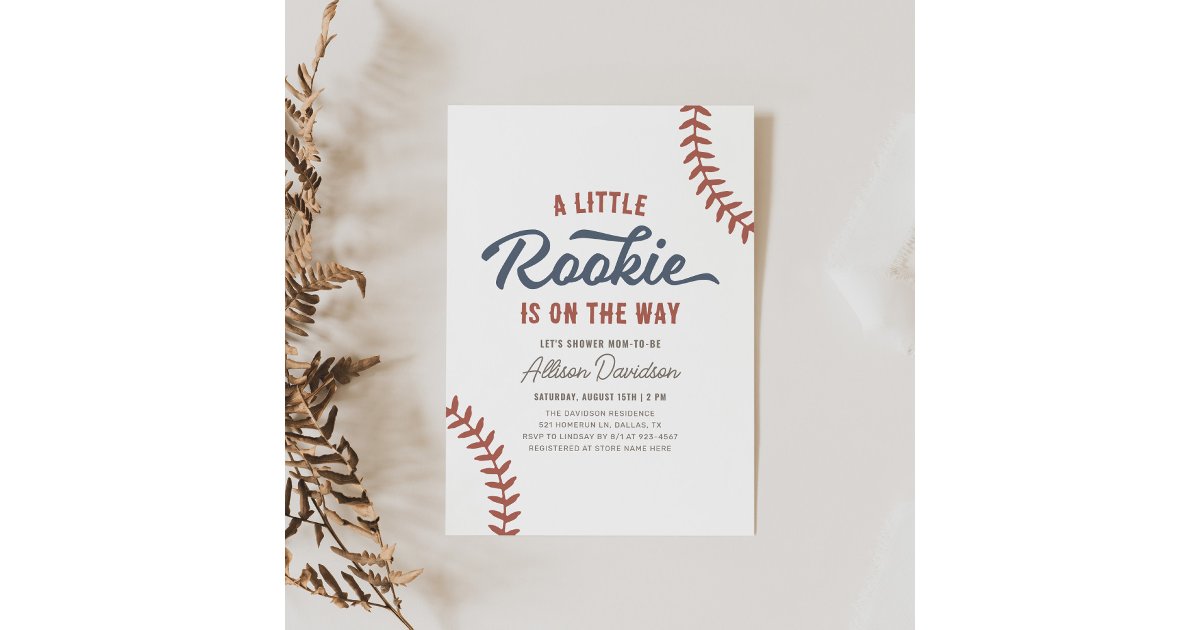 Little Rookie Baseball Baby Shower Invitation | Zazzle