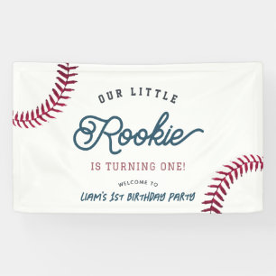 Little Rookie Baseball Boy 1st Birthday Welcome Banner