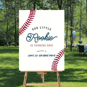 Little Rookie Baseball Boy 1st Birthday Welcome Foam Board