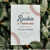 Little Slugger Baseball Boys 1st Birthday Party Invitation