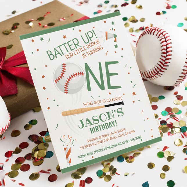 Little Rookie Baseball Green Budget 1st Birthday (Creator Uploaded)