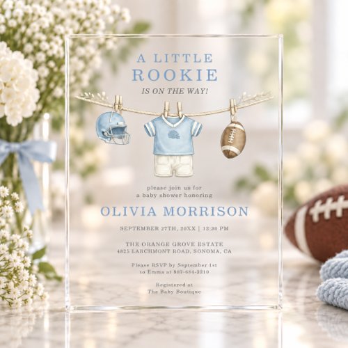 Football Clothesline baby shower invitation