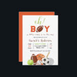 little rookie It's a boy sports Baby Shower Invitation<br><div class="desc">little rookie It's a boy sports Baby Shower Invitation. Our sports Baby Shower invitation is the perfect way to invite friends and family to your party. The design features a Different balls theme, with plenty of space for all the important details such as the date, time, and location of the...</div>