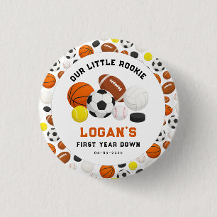 Little Rookie Sports 1st Birthday Party   All-Star Button