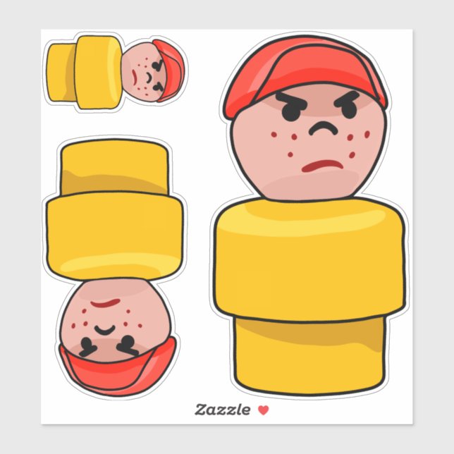 Little Round People - Butch the Grumpy Boy X3 Sticker (Sheet)