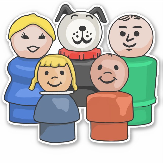 Little Round People Family Sticker (Front)