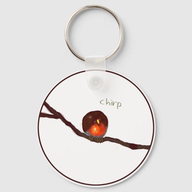 Little round Robin chirping chirp Keychain (Front)