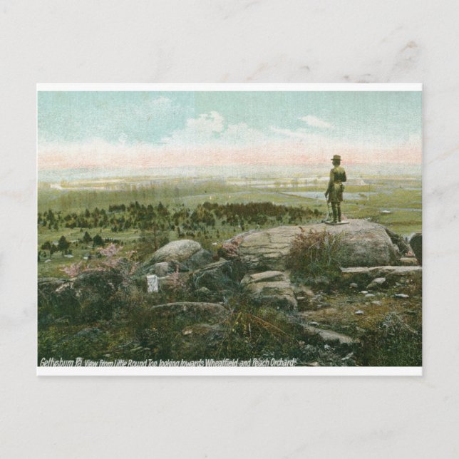 Little Round Top, Gettysburg Battlefield Vintage Postcard (Front)