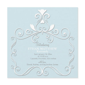 Little Royalty Blue Birth Announcement
