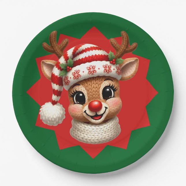 Little Rudolf  Paper Plate (Front)