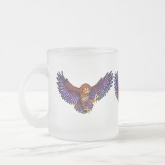 Little Ruru Morepork Owl Trio Frosted Glass Coffee Mug