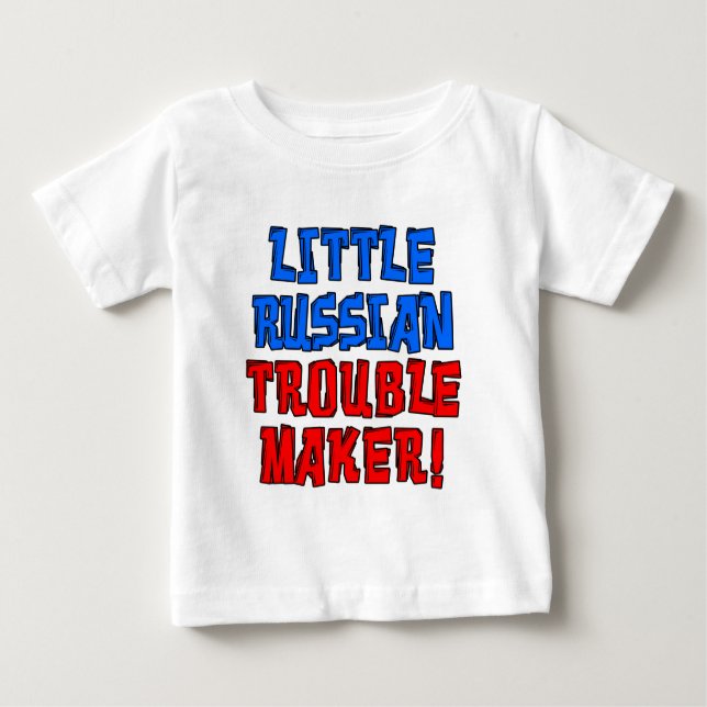 Little Russian Trouble Maker Baby T-Shirt (Front)