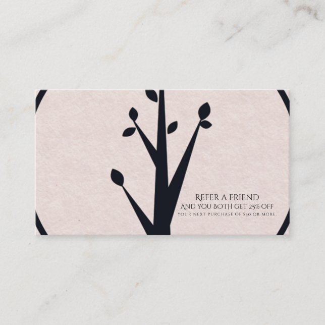 Little Rustic Tree Nature Organic Refer a Friend Referral Card (Front)