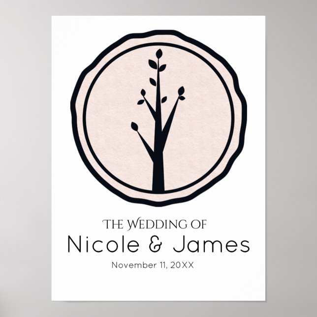 Little Rustic Tree Nature Wedding Custom Banner Poster (Front)