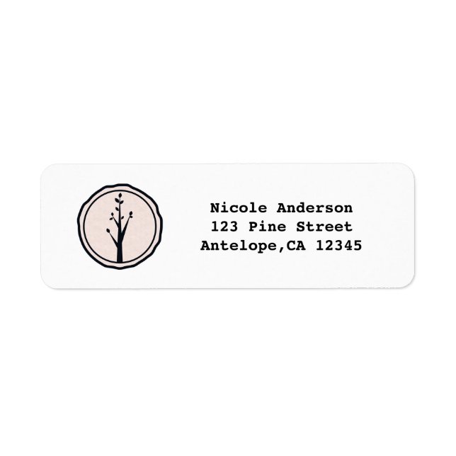 Little Rustic Tree Nature Wedding Invitation Label (Front)