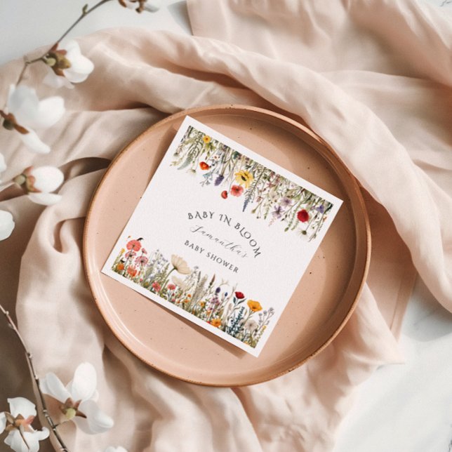 Little Rustic Wildflower Flower Baby Shower Napkins (Creator Uploaded)