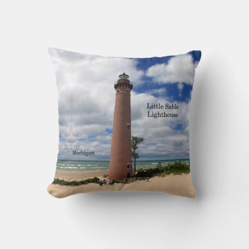 Little Sable Lighthouse square pillow