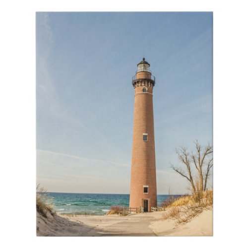 Little Sable Point Lighthouse with Lake Michigan Faux Canvas Print