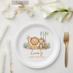 Little Safari Adventure Baby Shower Paper Plates