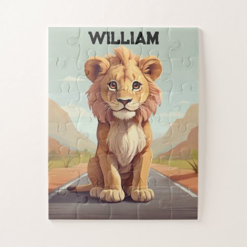 Little Safari Lion Personalized Jigsaw Puzzle