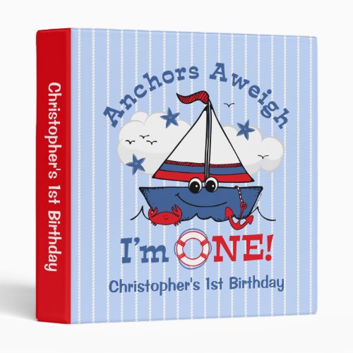 Little Sailboat 1st Birthday Binder