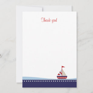 Sailboat Personalized Kids Notecards  Note Cards Thank you Stationery –  Mayfly and Junebug Designs