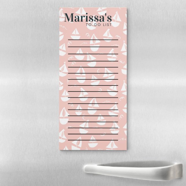 Little Sailboats Custom Grocery Shop TO-DO List Magnetic Notepad (In Situ)