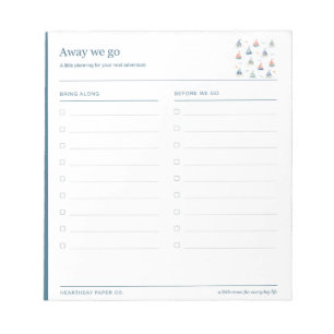Little Sailboats Travel Packing List Notepad