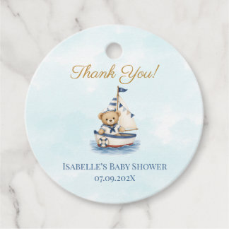 Little Sailor Baby Shower Favor Tag