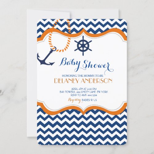 Little Sailor Baby Shower Invitations