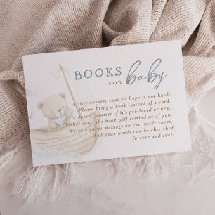 Little Sailor Bear Baby Shower Books For Baby Enclosure Card