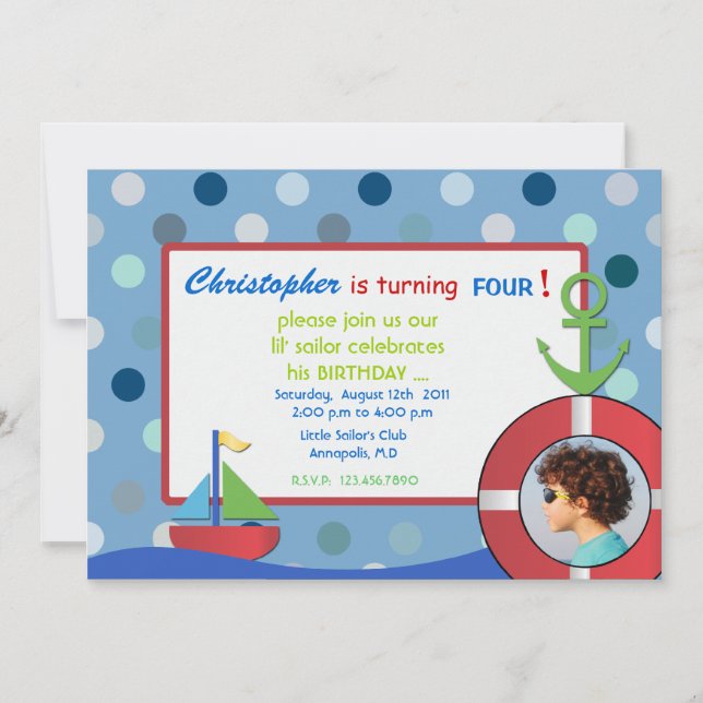Little Sailor - Birthday Invites (Front)