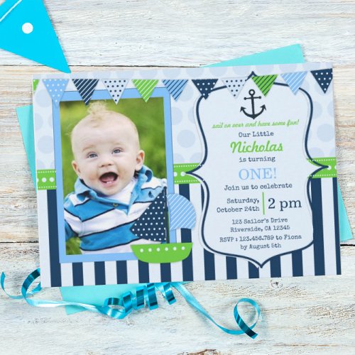 Little Sailor Birthday Party Invitation