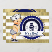 Little Sailor Boy Nautical Baby Shower Invitation (Front/Back)