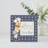 Little Sailor Boy Nautical Baby Shower Invitation (Standing Front)