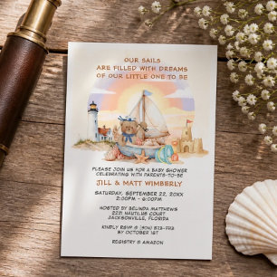Little Sailor Nautical Baby Shower Invitation
