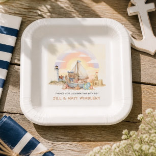 Little Sailor Nautical Baby Shower Paper Plates