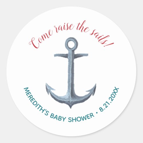 Little Sailor Nautical Baby Shower Sticker