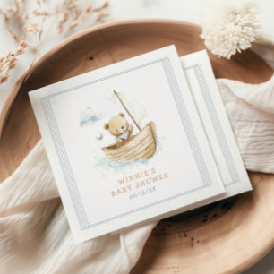 Little Sailor Teddy Bear Baby Shower Napkins
