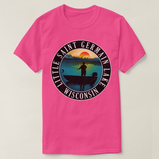 Little Saint Germain Lake Wisconsin Fishing T-Shirt (Design Front)