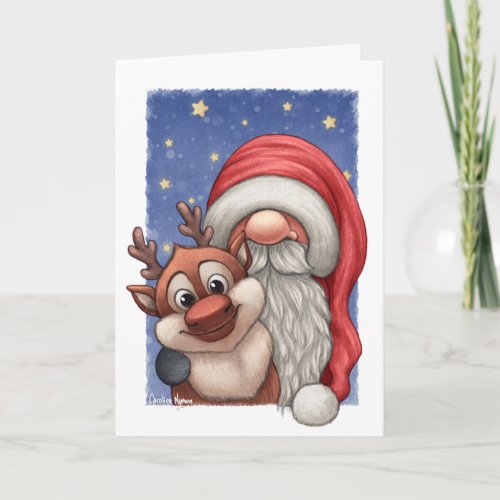 Little Santa and his little reindeer Card