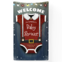 Little Santa Baby Bodysuit Winter Shower Welcome Banner