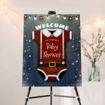 Little Santa Baby Bodysuit Winter Shower Welcome Foam Board
